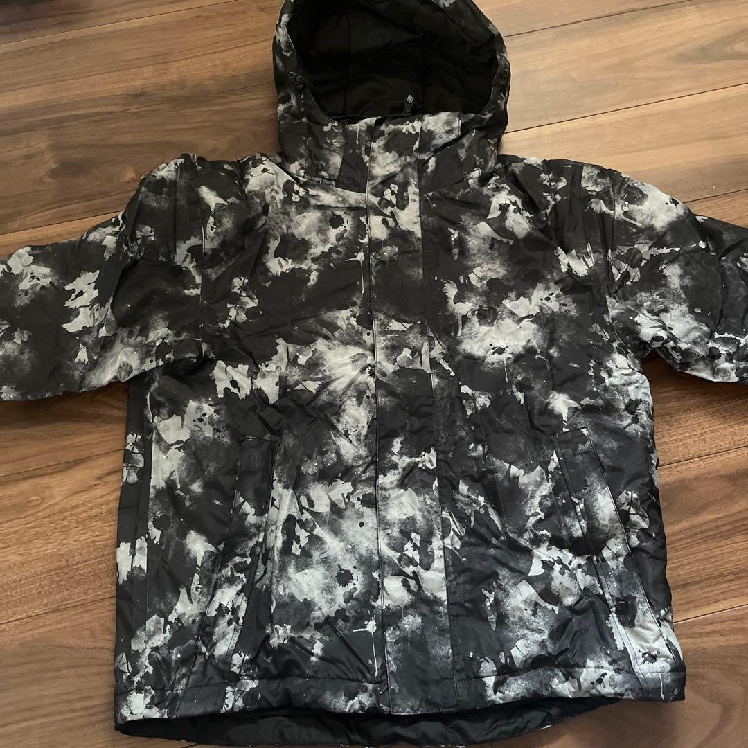 スキースノーボードウェア ブラック/ホワイト迷彩　M