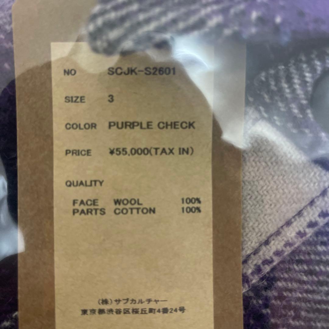 Subculture OMBRE CHECK JACKET PURPLE 新品