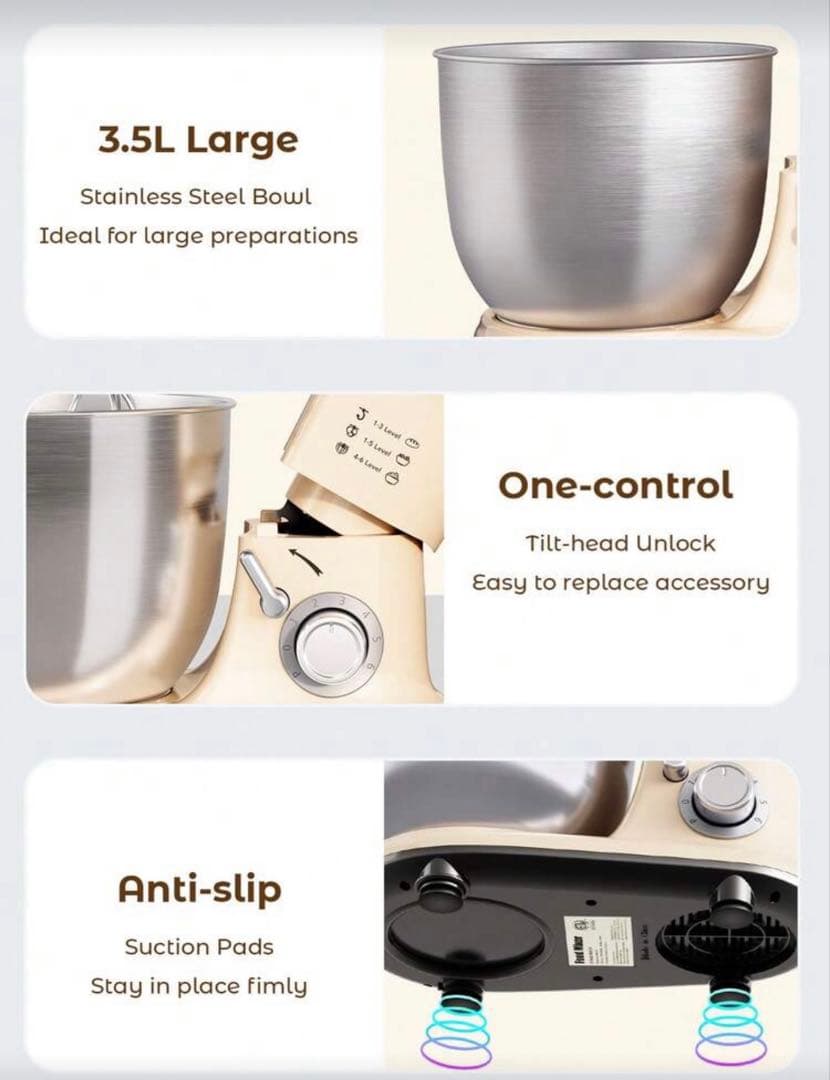 全自動多機能キッチン電気スタンドミキサー、自動生地ミキサー、家庭用泡立て器