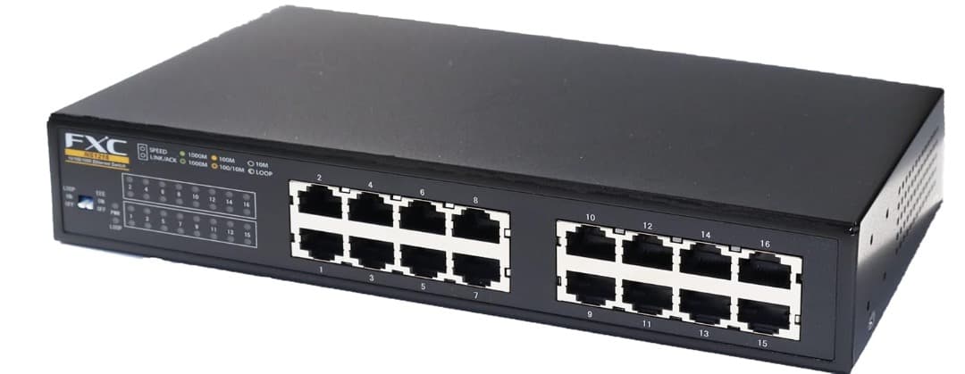 FXC ループ検知付 16ポート ギガビット 業務用ファンレス スイッチングハブ