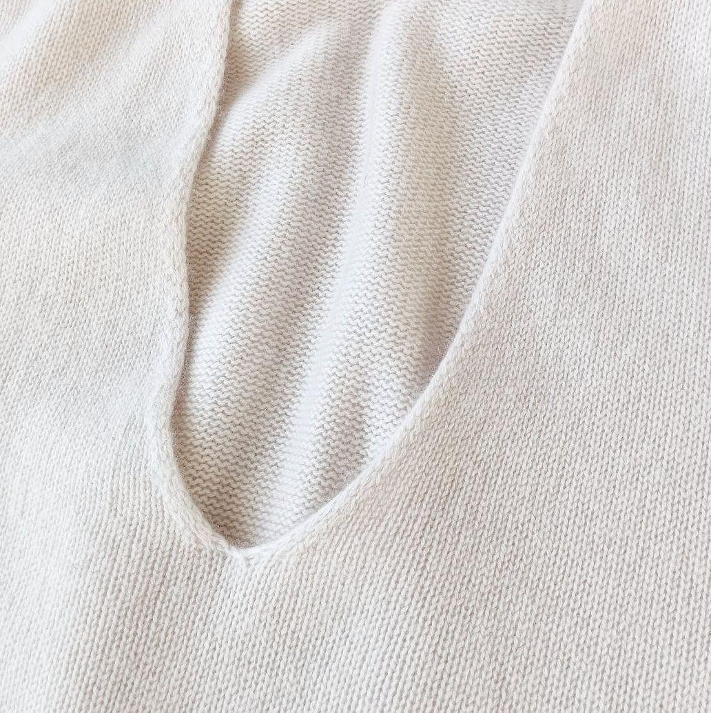 【ハウスオブロータス】定価5.2万 カシミヤVネックチュニックニット ピンク М