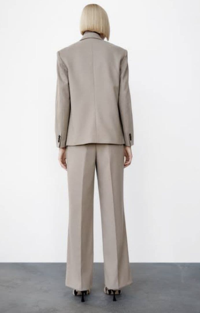 新品未使用 ZARA ダブルブレストブレザー ストレートレッグパンツ セット