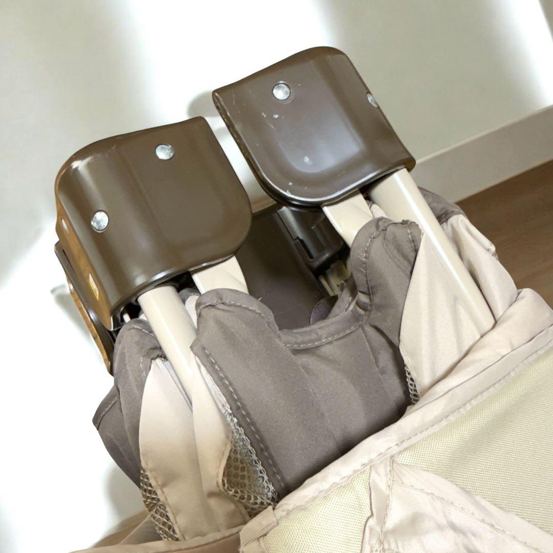 【美品】 アップリカ ココネル ベビーベッド ココア ブラウン 66041