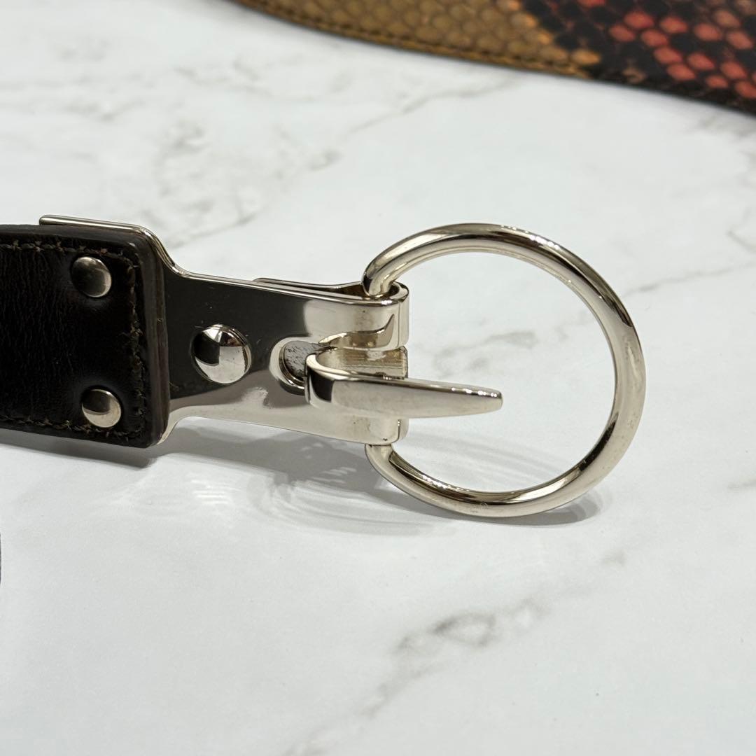 【極美品】 イヴサンローランリヴゴーシュ パイソンレザー フックバックル ベルト