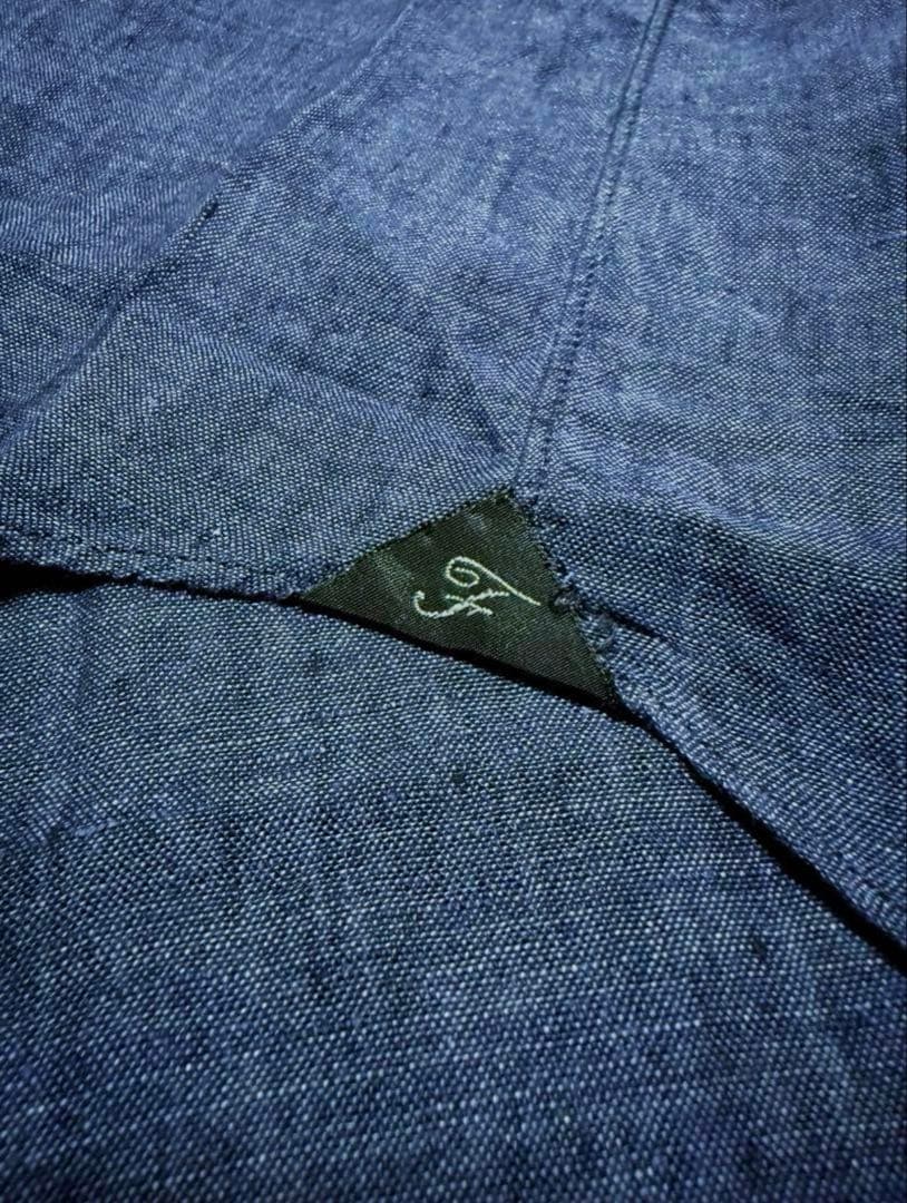 Finamore／フィナモレ／リネンカッタウェイシャツ／SIMONE／ネイビー