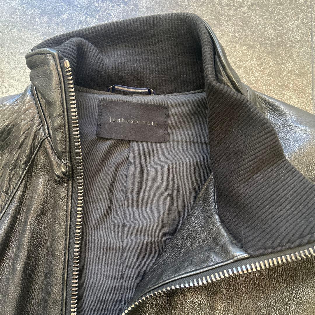 junhashimoto ブラックレザーライダースジャケット　サイズ3