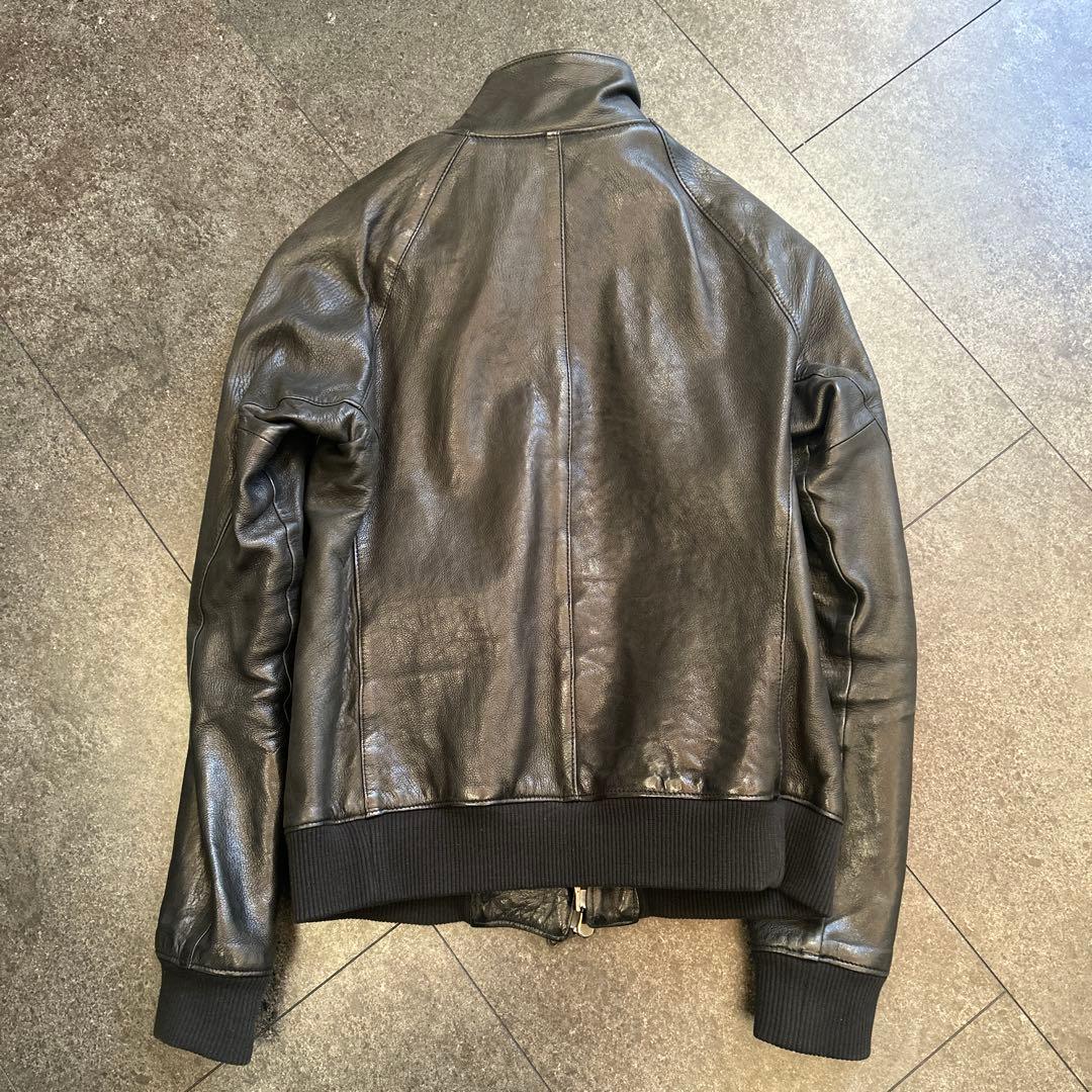 junhashimoto ブラックレザーライダースジャケット　サイズ3