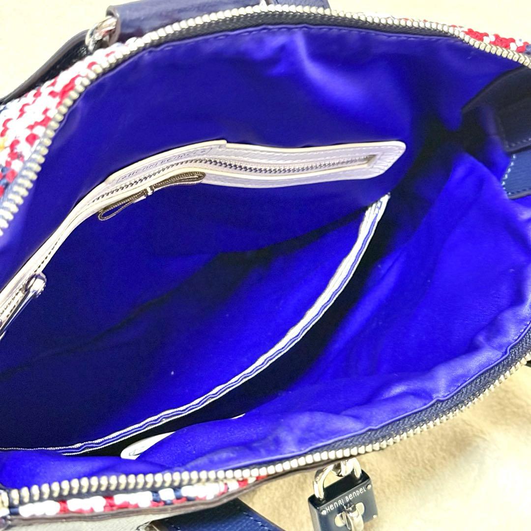 希少 良品 HENRI BENDEL ツイード リュック 3way レザー