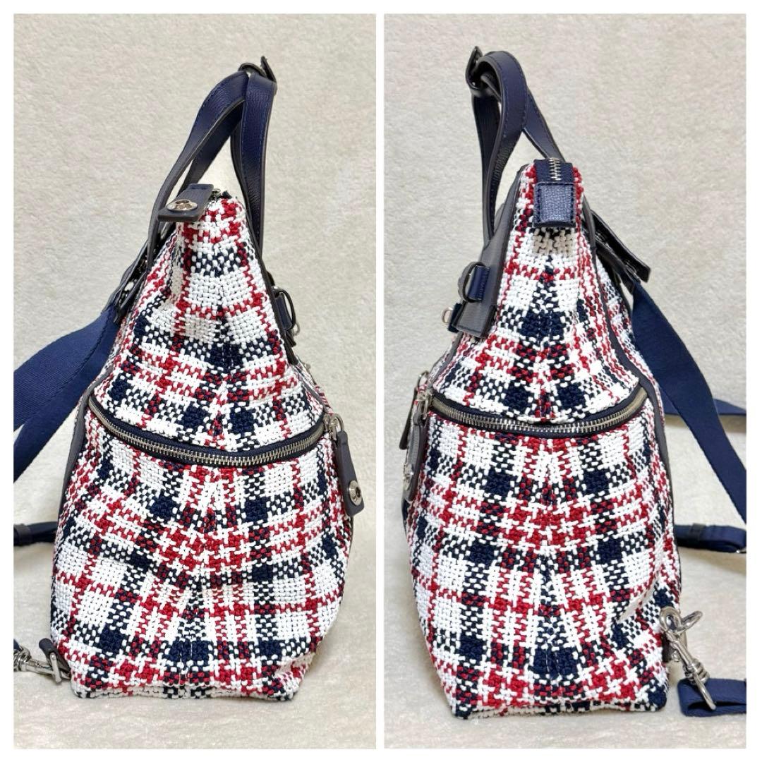 希少 良品 HENRI BENDEL ツイード リュック 3way レザー