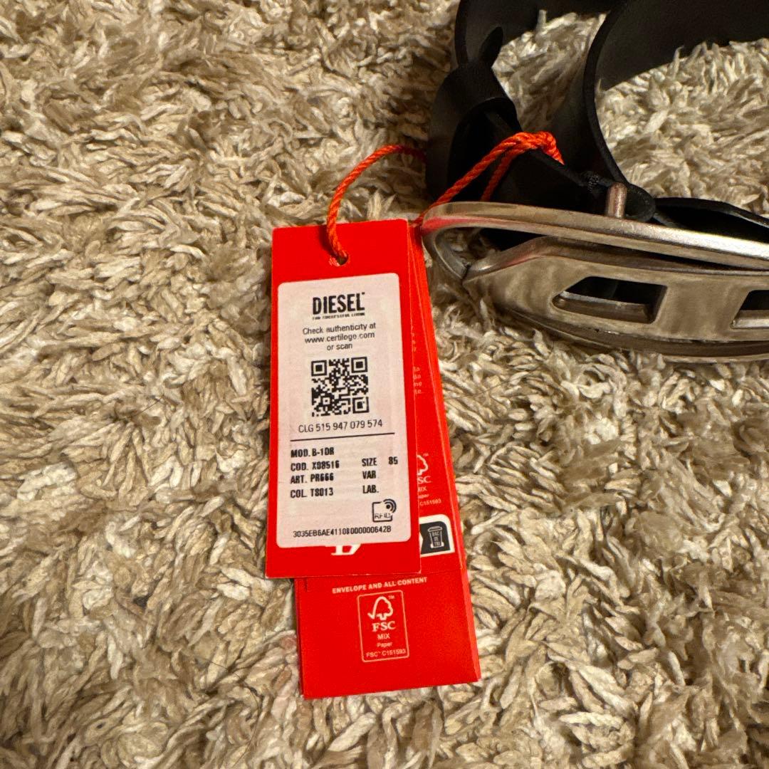 DIESEL ブラックレザーベルト（85㎝）　新品未使用タグ付き