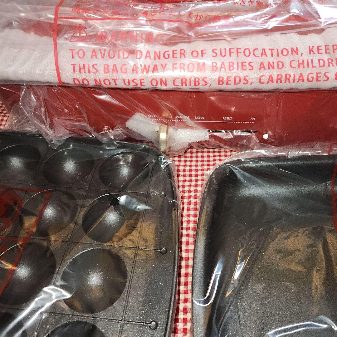 新品未使用BRUNO ホットプレート グランデサイズ レッド+レシピ本付き