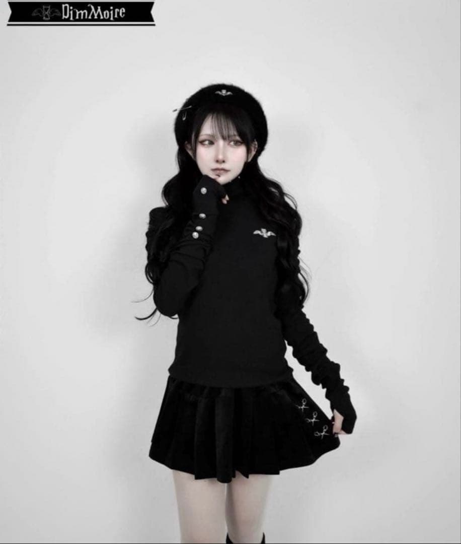 dimmoire くしゅくしゅニットトップス ブラック