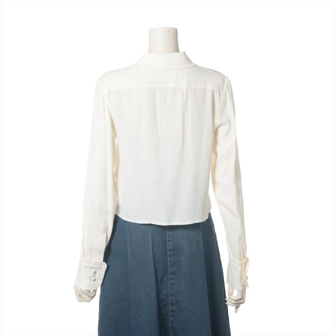 【未使用級】セリーヌ シルク×アセテート ブラウス 36 アイボリー