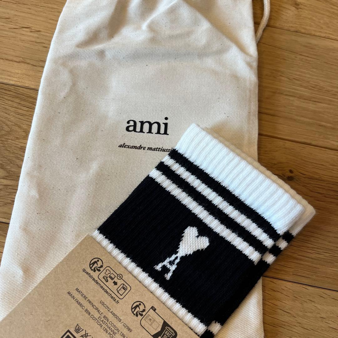【新品正規品】Amiparis ロゴソックス　ブラック