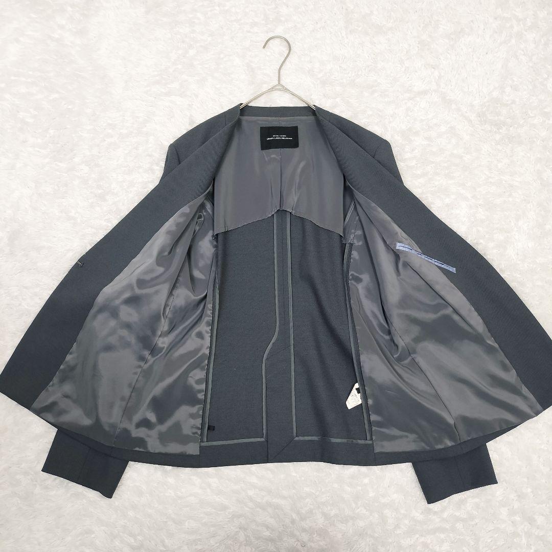 グリーンレーベルリラクシング 洗える ストレッチ ノーカラー パンツスーツ