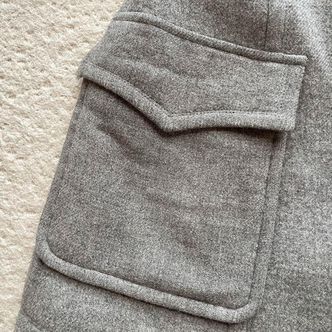 バーバリーブルーレーベル ダッフルコート ノバチェック フード アンゴラ混 38