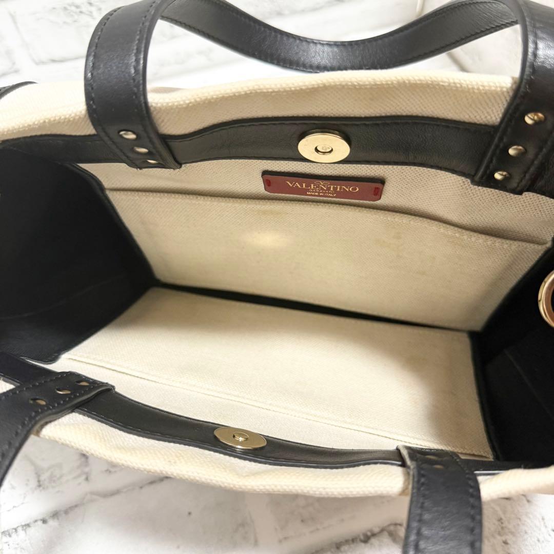 2way✨ヴァレンティノ VLTN トートバッグ スタッズ キャンバス レザー
