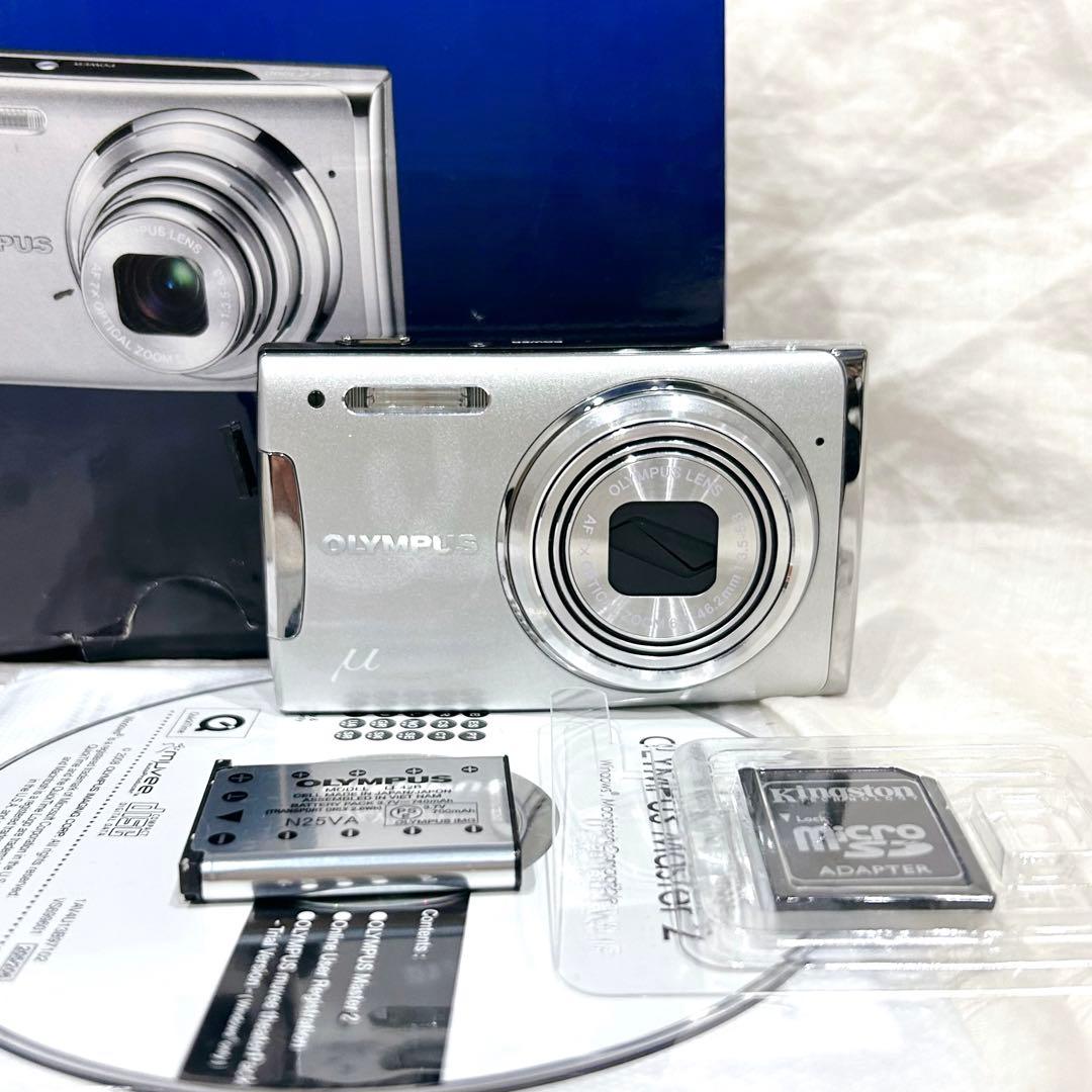 美品 OLYMPUS オリンパス μ ミュー 1060 シルバー デジカメ