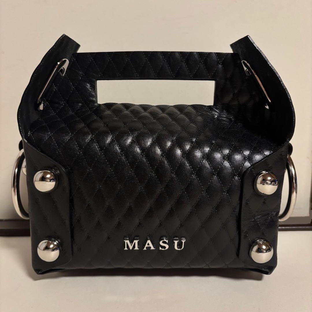 バッグ MASU 25AW LEATHER CAKE MINI BAG BLACK