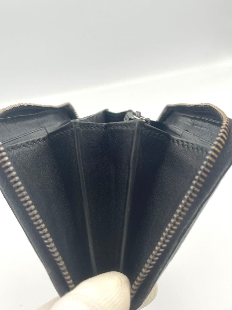 【美品】GUCCI 長財布 シマ GG ラウンドファスナー ブラック 正規品