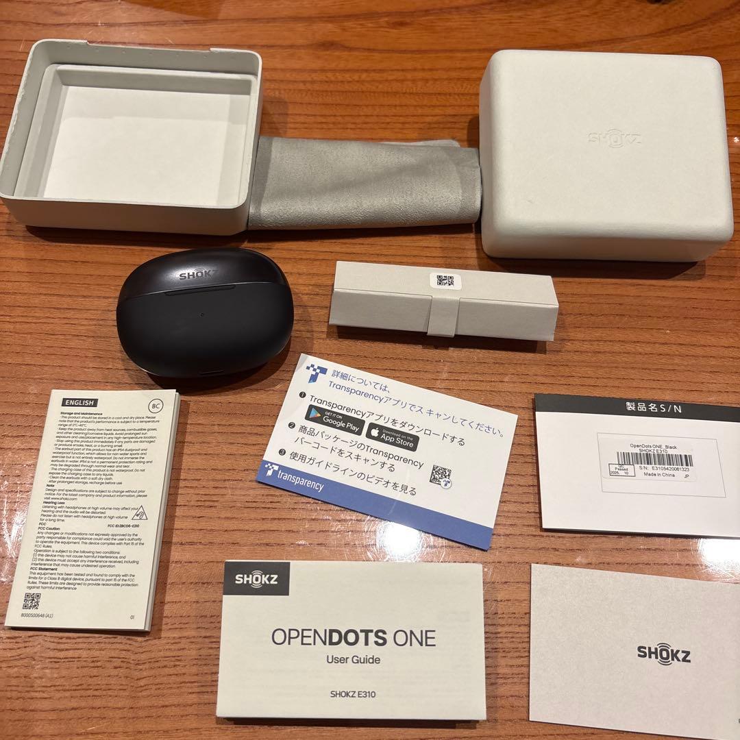 SHOKZ OPEN DOTS ONE ブラック　イヤーカフイヤホン