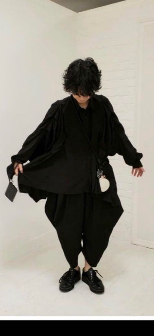 リミフゥ　タック　プリーツ　オーバーサイズ　ブラウス　シャツ