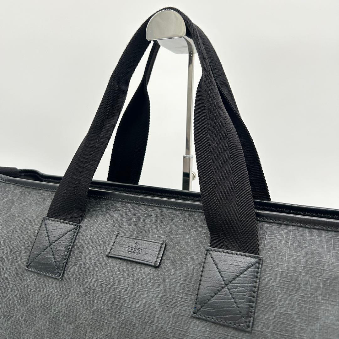 【極美品】グッチ 2way トートバッグ GGスプリーム 黒 大容量 斜め掛け