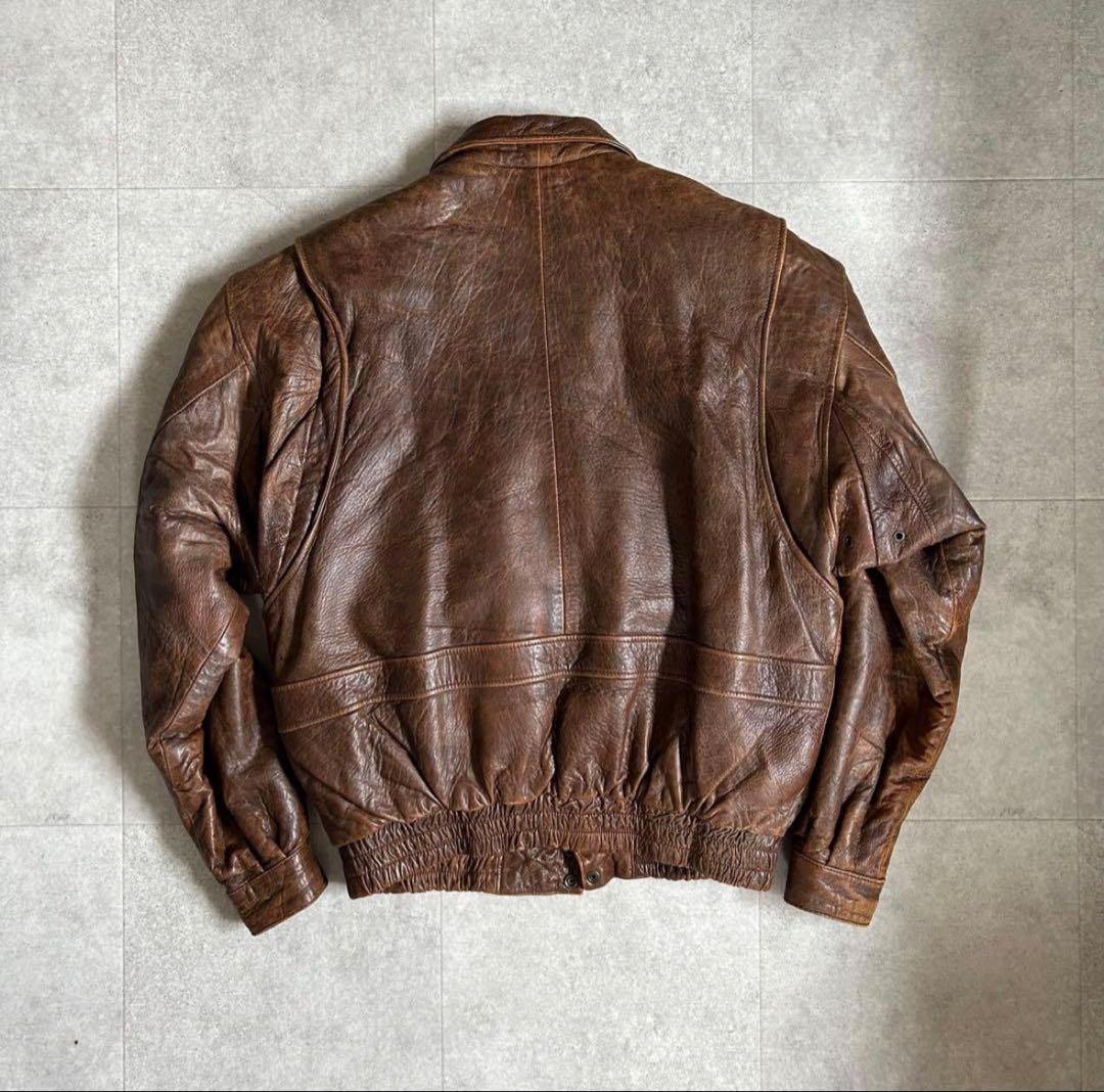 VINTAGE A-2フライトジャケット レザージャケットLサイズ ライナー付き