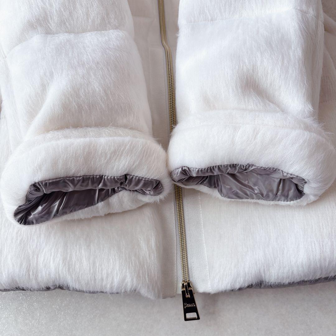 HERNO｜Resort ふわふわ エコファーショートダウン ホワイト 38