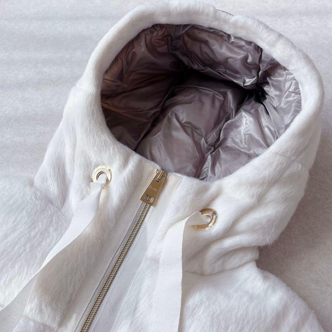 HERNO｜Resort ふわふわ エコファーショートダウン ホワイト 38