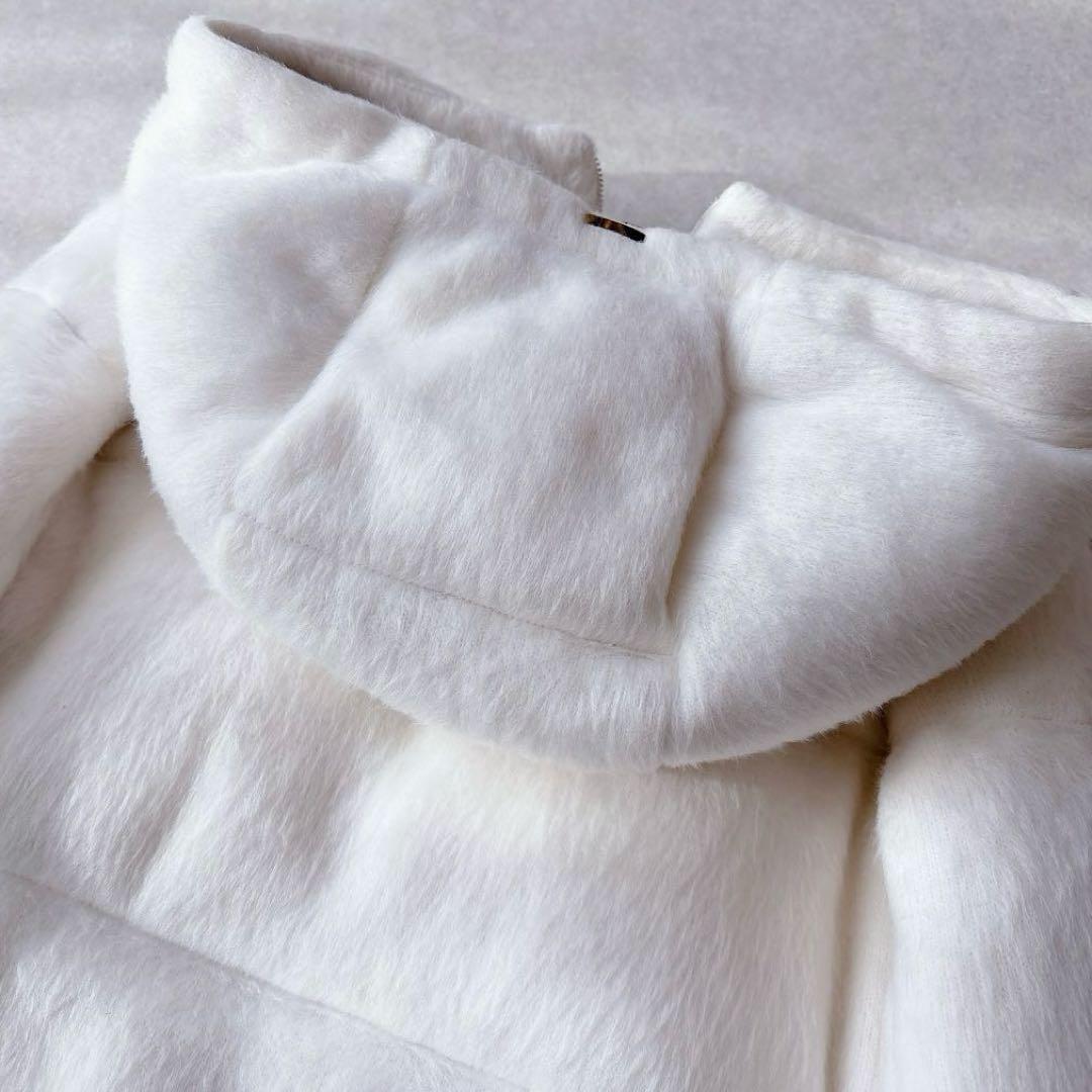 HERNO｜Resort ふわふわ エコファーショートダウン ホワイト 38