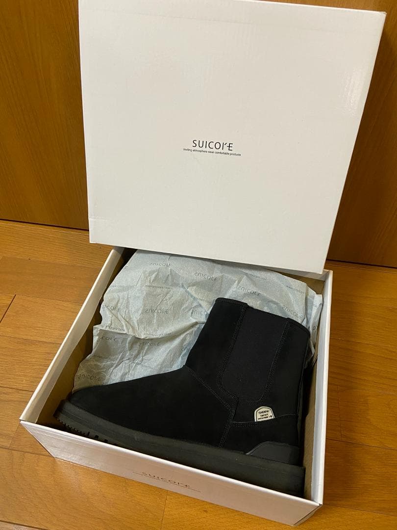 L'Appartement別注　SUICOKEムートンサイドゴアブーツ黒25cm