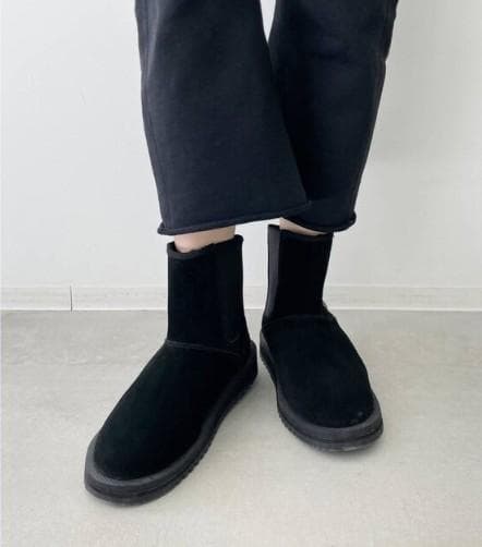 L'Appartement別注　SUICOKEムートンサイドゴアブーツ黒25cm
