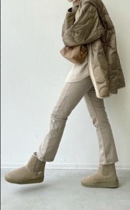 L'Appartement別注　SUICOKEムートンサイドゴアブーツ黒25cm