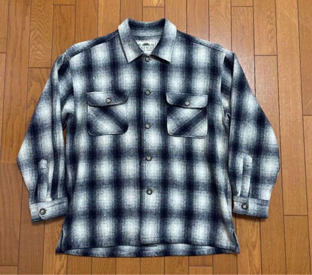 【入手困難】オンブレチェック90s 肉厚　ヘビーネルシャツ　ウール　ヴィンテージ