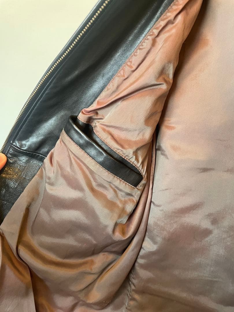 90s BANANA REPUBLIC 襟付きオールドスタイル レザージャケット