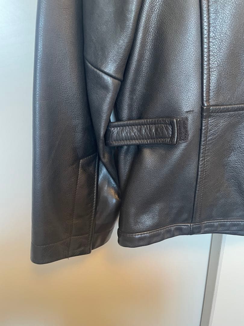 90s BANANA REPUBLIC 襟付きオールドスタイル レザージャケット