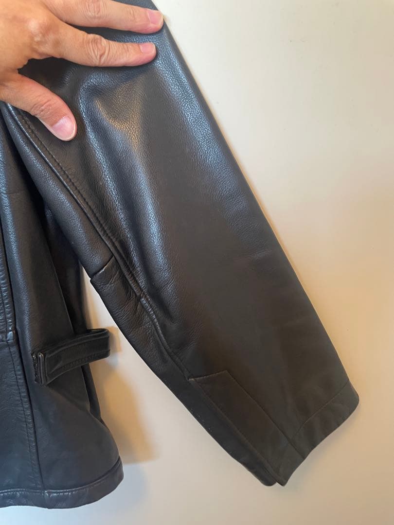 90s BANANA REPUBLIC 襟付きオールドスタイル レザージャケット