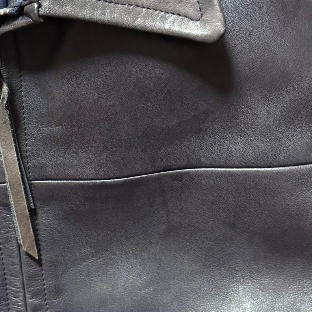 Lサイズ ヒピハパ 牛革 ライダースジャケット レザー パープル 本革 メンズ3