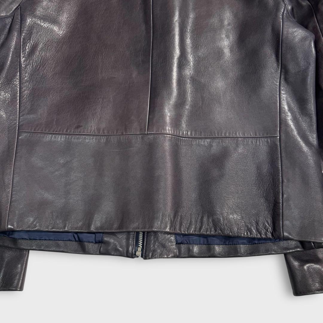 Lサイズ ヒピハパ 牛革 ライダースジャケット レザー パープル 本革 メンズ3