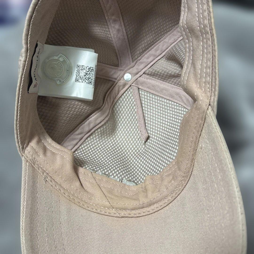 MONCLER モンクレール　ベースボールキャップ　ロゴ　ピンク　ベージュ　帽子