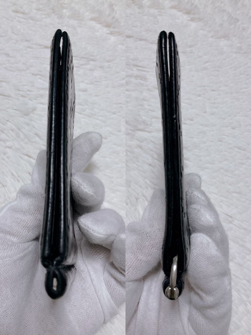 ⭐︎希少⭐︎グッチ マネークリップ 札入れ 財布 シマレザー GG柄 ブラック ロゴ