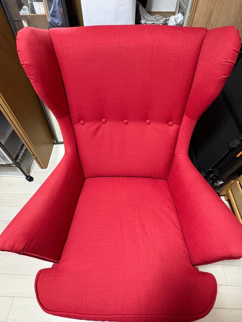 【大阪】IKEA STRANDMON ストランドモン ソファ　オットマン付き　赤