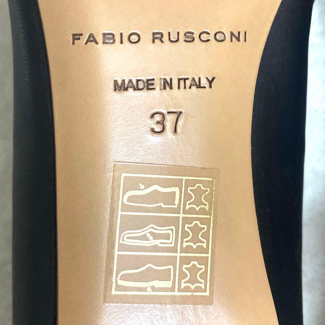 極美品 FABIO RUSCONIヒールパンプス ブラック 37 黒 24cm