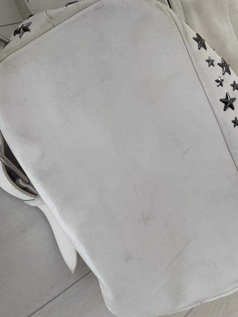 ジミーチュウ フィッツロイ バッグパック リュック スタースタッズ 白 レザー