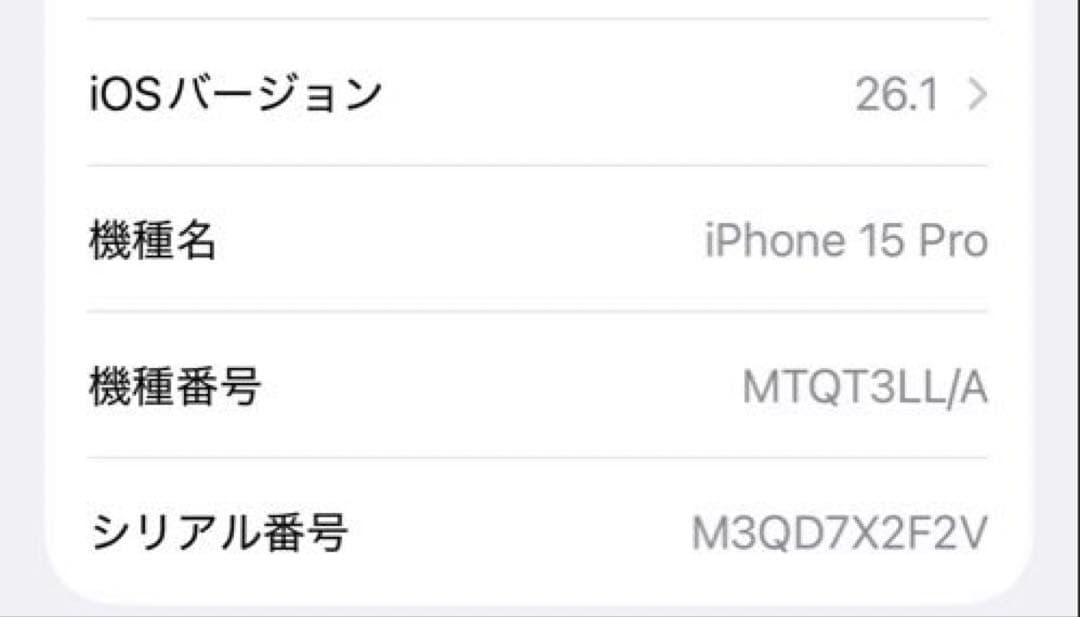 Apple iPhone15Pro white USA 無音 256GB