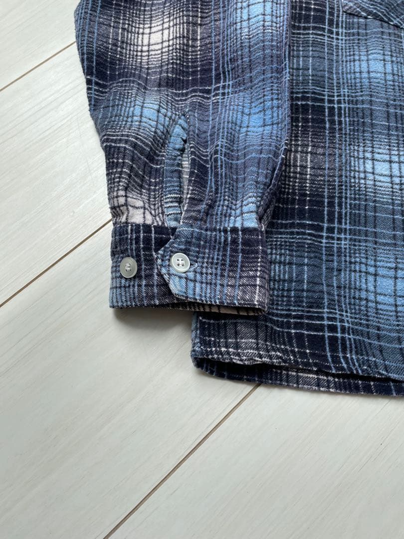 60s プリントネル オンブレー シャドーチェック ビンテージ ネルシャツ