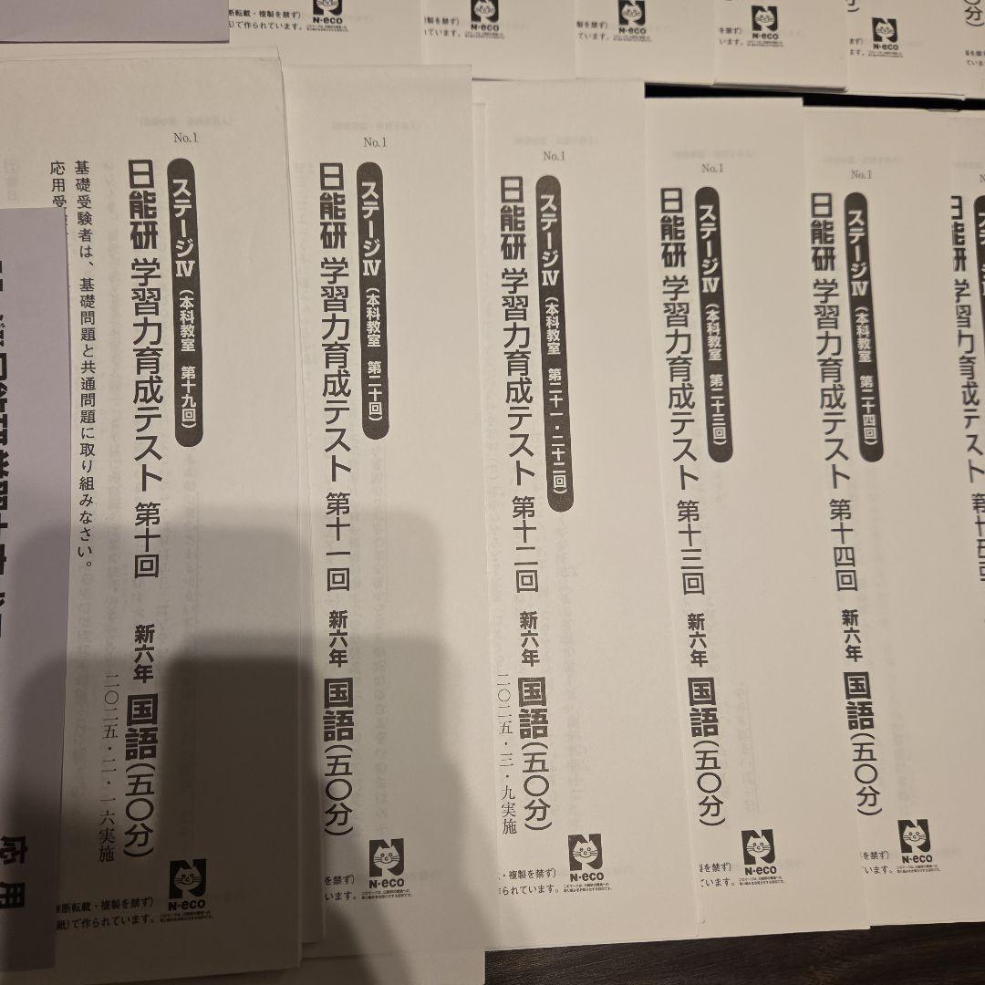 日能研 6年 育成テスト 2025年 前期 全17回