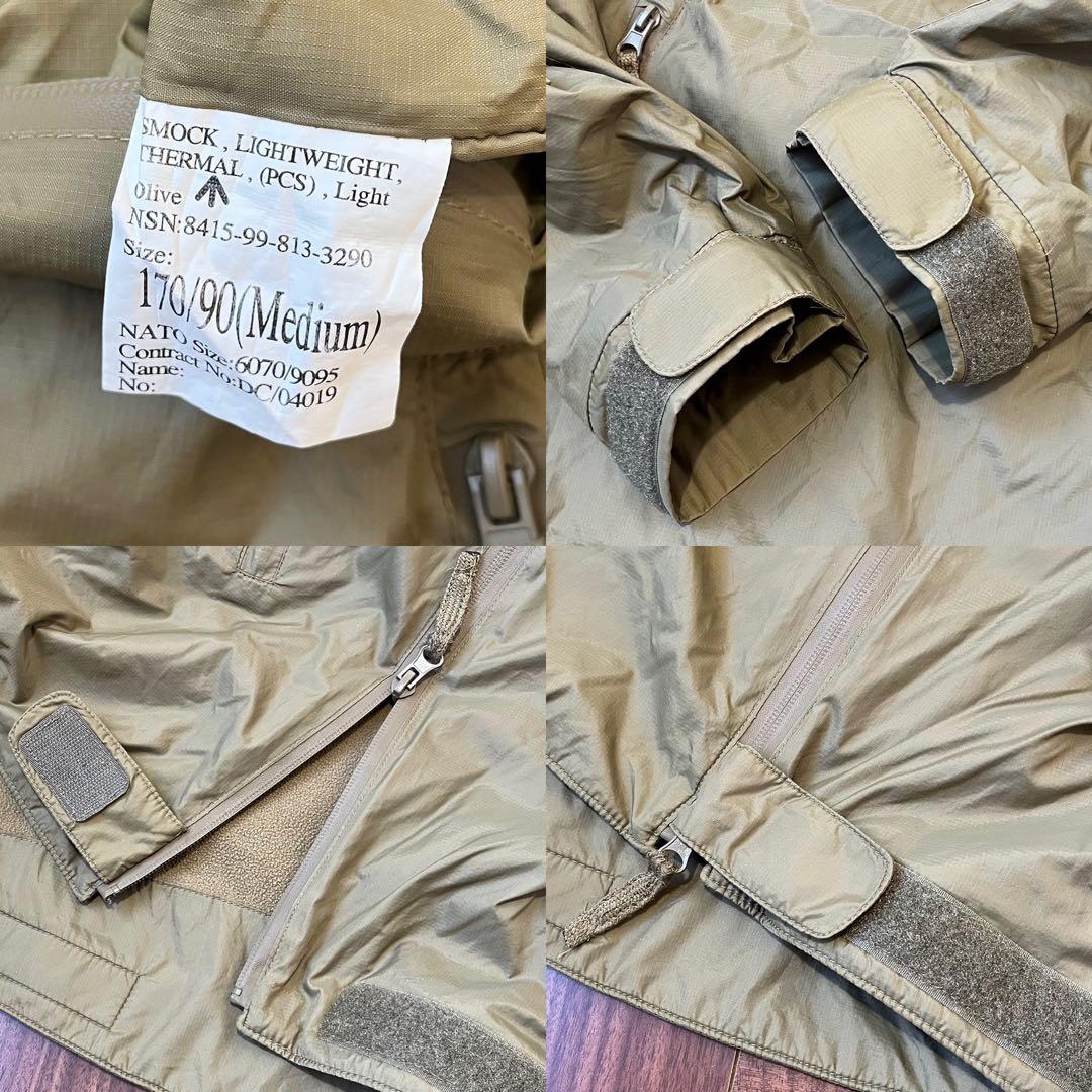 実物イギリス軍スモックパーカー古着ナイロンジャケットMLメンズ茶プルオーバー中古