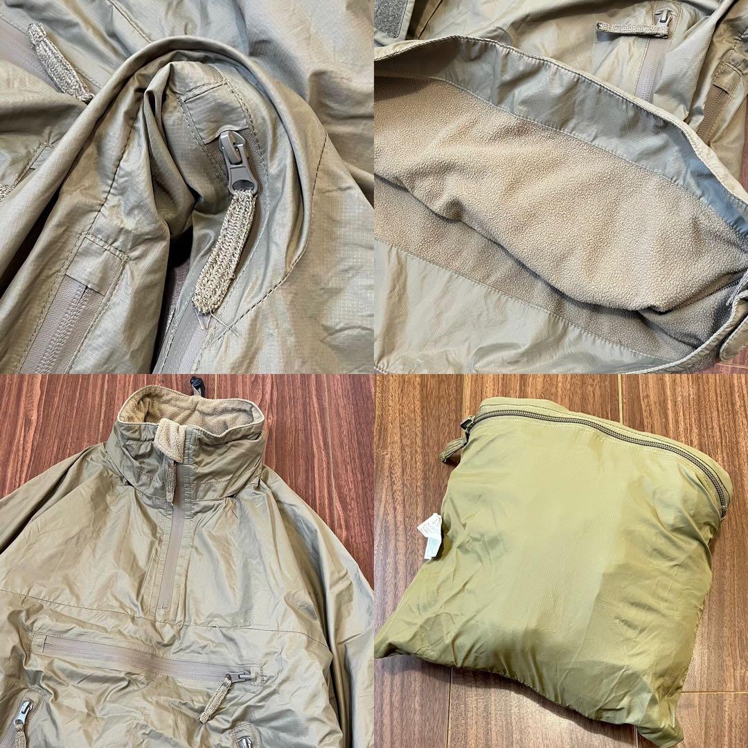 実物イギリス軍スモックパーカー古着ナイロンジャケットMLメンズ茶プルオーバー中古